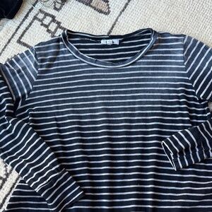 LNA Black and White Striped Top